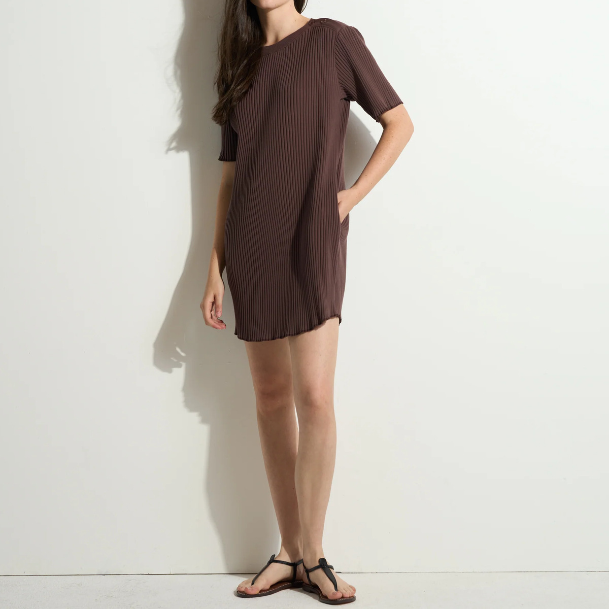 Ribbed T-shirt Mini Dress