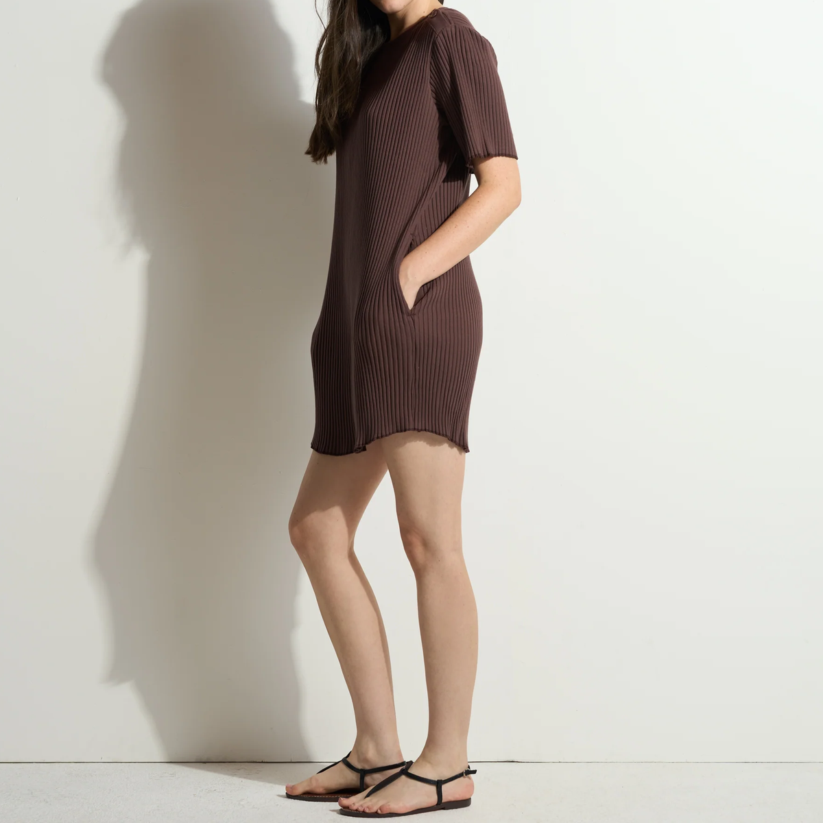 Ribbed T-shirt Mini Dress