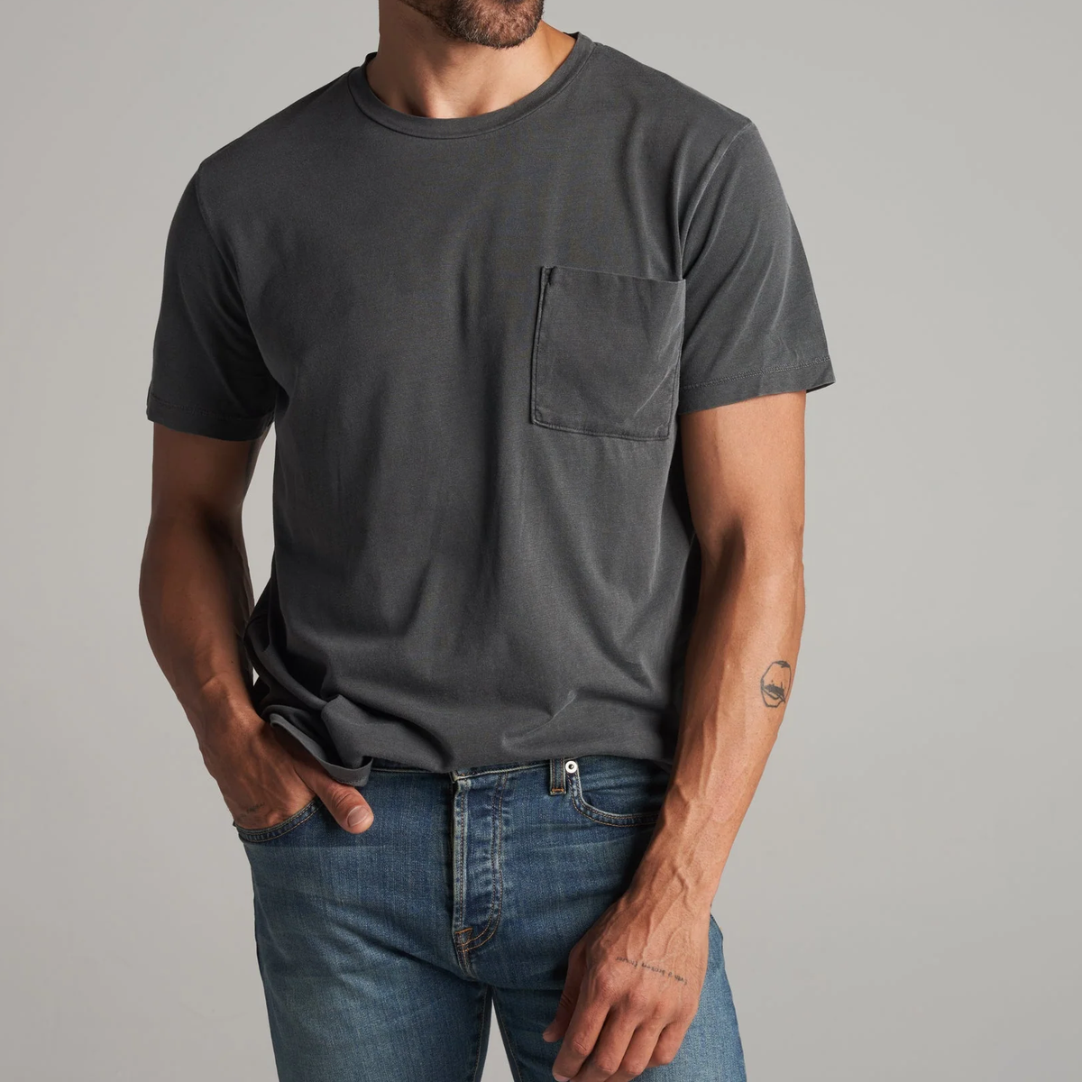 Pocket Cotton Mens Short Sleeve Tee