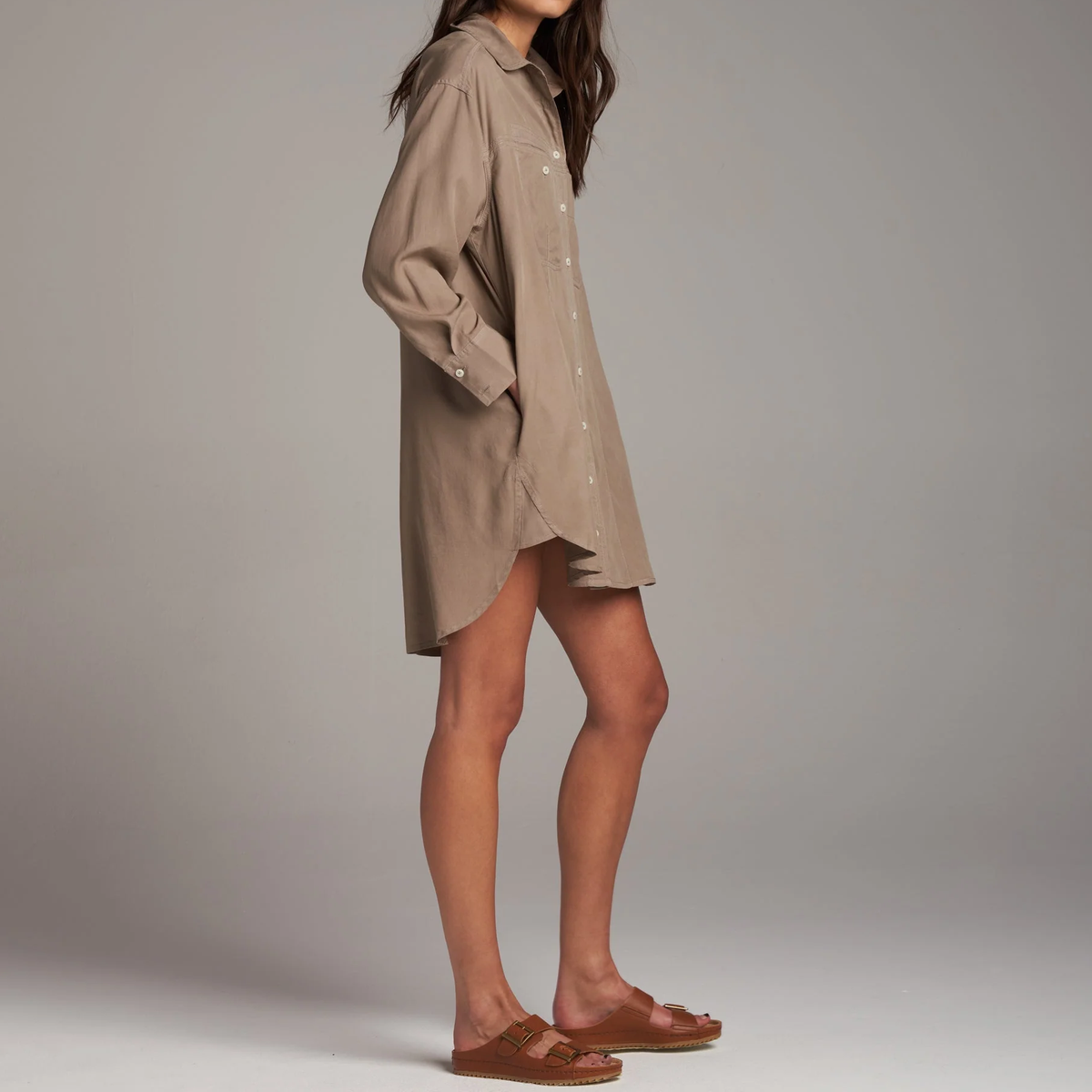 Drape Twill Multiway Shirt Dress